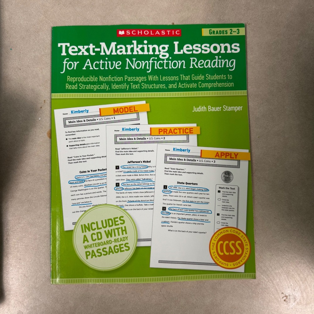 Scholastic Text-Marking Lessons for Active Nonfiction Reading Grades 2-3 CD